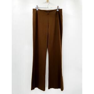 Barbara Bui Initials Brown Flare Leg Zip Pants